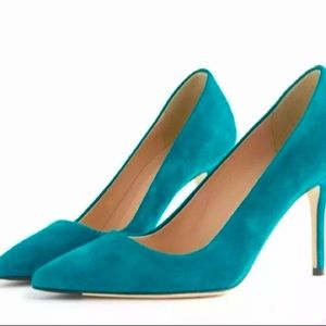 J. Crew “Elsie” suede pumps in Vivid Jade Size 9
